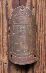 Steuerkopfschild AUTOFAHR A.G./Berlin, Mod. 4, 20er/30er Jahre, Messing, Originalschild aus Sammlungsbestand 