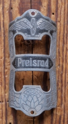 Steuerkopfschild PREISRAD, 10er/20er Jahre, Grauguss vernickelt/lackiert, gebr. 