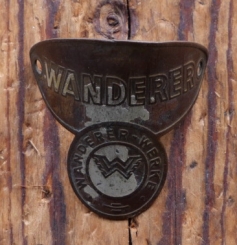 Steuerkopfschild WANDERER, 30er Jahre, Messing lackiert, gebr. 