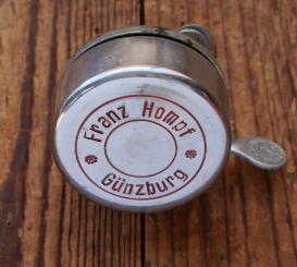 Fahrrad/Moped Klingel FRANZ HOMPF/Günzburg, orig. 1950er Jahre, verchromt, NOS 