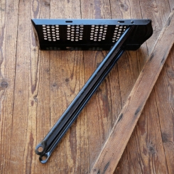 Gepäckträger, Prägeblech, HEBIE, ca. 35 x 13cm, orig. 20er/30er Jahre, schwarz, gebr. 