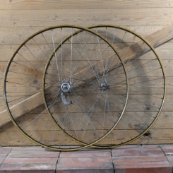 Laufradsatz 28 Zoll (635) für Wulstbereifung mit Holzdekor, 1937,  F&S Torpedo-Nabe, gebr. 