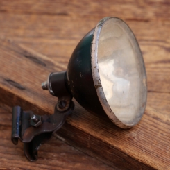 Scheinwerfer für Winkelhaltermontage, orig. um 1930, chrom/schwarz, gebr. 