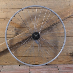 Hinterrad mit WEINMANN-Felge 26 Zoll (559), Alu, Breite 27 mm, F&S Torpedo-Nabe verchromt von 1940, gebr. 