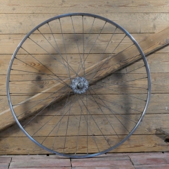 Vorderrad mit DEA Chrom-Felge 28 Zoll (622), 1970er/80er J.,  Normandie-Nabe, gebr. 