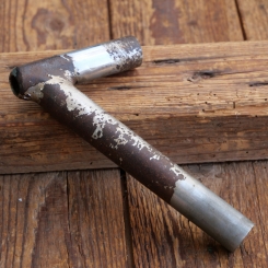Winkelsattelstütze, Durchmesser: ca. 23,0 mm, Schaftlänge: ca 145 mm, verchromt, orig. 20-40er  Jahre, gebr. 