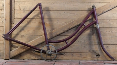 Fahrradrahmen BRENNABOR, 28 Zoll, Damenausführung für Tourenrad, um 1920, gebr. 