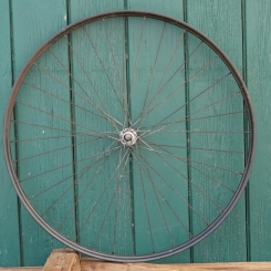 Vorderrad 28 Zoll (622) für Drahtbereifung, 50er J., schwarz, BISMARCK-Nabe, gebr. 