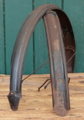 Schutzbleche Satz WANDERER, 26 Zoll, Damenausführung für Ballonrad, 30er J., schwarz, Linien weiß, gebr. 