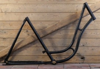 Fahrradrahmen MIELE, für Tourenrad, Damen, 28 Zoll, Stahl, 50er J., schwarz, Linien weiß, gebr. 