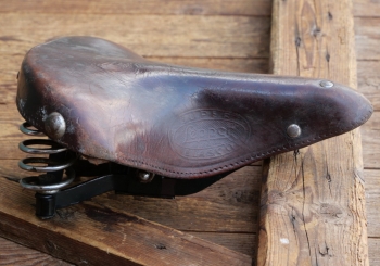 Sattel LEPPER Super Elasco, Herren, Leder, braun, Gestell verchromt/lackiert, original 40er/50er Jahre, gebr. 