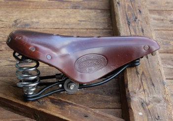 Sattel BROOKS B66, Herren, Leder, rotbraun, Gestell verchromt/lackiert, gebr. 