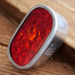 Rücklicht, AHA, orig. 50er Jahre, Stahl verchromt, Echtglas, bei MIELE ab Werk verbaut, NOS 