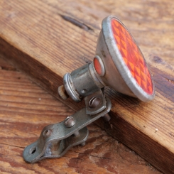 Rücklicht RADSONNE, für Strebenmontage, orig. 50er Jahre, Aluguss, hochwertig, Echtglas, gebr. 