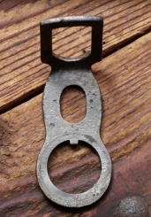 Carbidlaternenhalter/Winkelhalter, vernickelt, orig. 1910er-30er J., längere Ausf., gebr. 