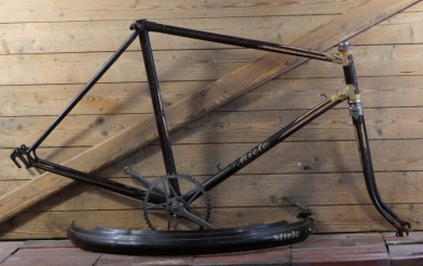 Fahrradrahmen MIELE, für Sportrad, Herren, 26 Zoll, 50er J., Stahl, weinrot, gebr. 