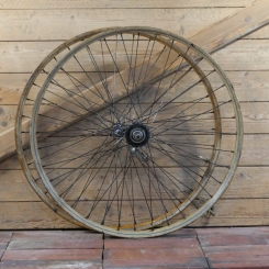 Laufradsatz 26 Zoll (559), für Drahtbereifung Ballonrad, original 1935, Hinterradnabe Komet verchromt, gebr. 