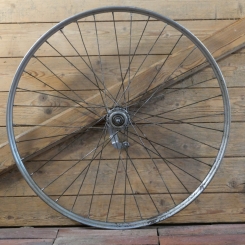 Hinterrad 26 Zoll (559), für Drahtbereifung, original 1951, F&S-Nabe und Felge verchromt, gebr. 