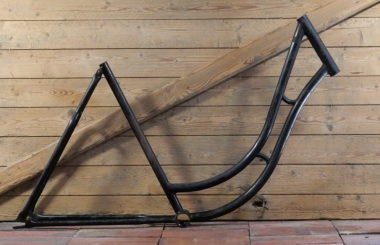 Fahrradrahmen OPEL, für Tourenrad, Damen, 26 Zoll, Stahl, 30er J.,schwarz, Linien silber, gebr. 