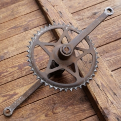 Tretlager NSU, für Tourenrad, orig. 40er/50er Jahre, verchromt, Glockenlager, gebr. 