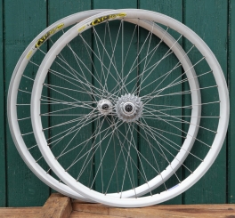 Laufradsatz für Drahtbereifung 28 Zoll (622), 1990er J., für Rennrad,  MAVIC Felgen CAMPAGNOLO Naben, gebr. 