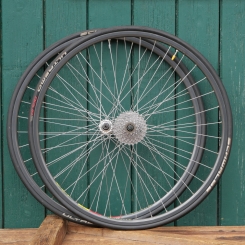 Laufradsatz für Drahtbereifung 28 Zoll (622), 1990er J., für Rennrad,  MAVIC Felgen SHIMANO Naben, gebr. 