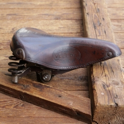 Sattel, Herren, DÜRKOPP/VELEDA, Leder, braun, verchromt, original 50er Jahre, gebr. 