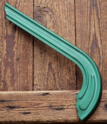 Kettenschutz, grün-metallic, Linien weiß, für Sportrad, Länge ca. 33 cm, orig. 50er/60er J., NOS 