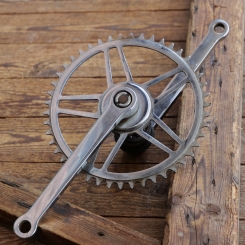 Tretlager DÜRKOPP für Tourenrad, orig. 30er/40er J., verchromt/Grauguss, Glockenlager, gebr. 