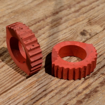 Lenkerring Lenkerschoner, rot, Gummi, 22 mm 
