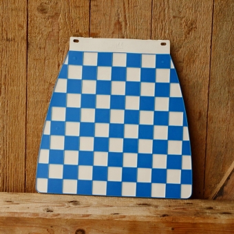 Schmutzfänger kariert, gross, blau-weiß 
