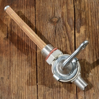 Benzinhahn "Frankfurter-Modell", gr. Ausführung, tankseitig M14x1,5mm, Abgang M10 x 1mm, mit Reserve 