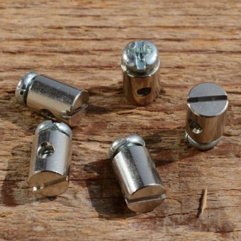 Schraubnippel, D=7.0/2.5mm, L=9mm, Messing vernickelt, FIX Bez. 25 