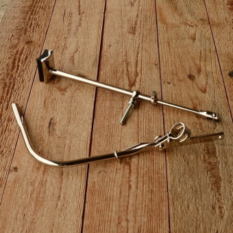 Gestängebremse / Stempelbremse, "NSU-Form", vernickelt 