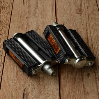 Pedale "Tourenpedale UNION", schwarz, Blankteile chromatisiert, 9/16 Standardgewinde 