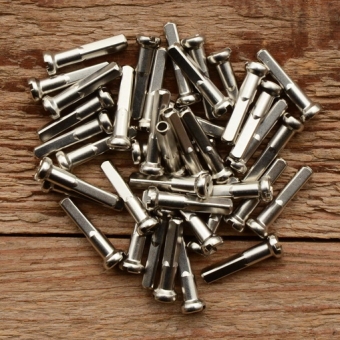 Speichennippel f. Holzfelgen, 2mm, D-Schaft=4.0 mm, L=20 mm, Messing vernickelt 