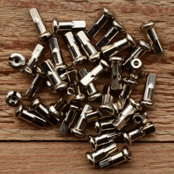 Speichennippel 2mm, D-Schaft=4.8mm, L=14mm, Messing vernickelt 