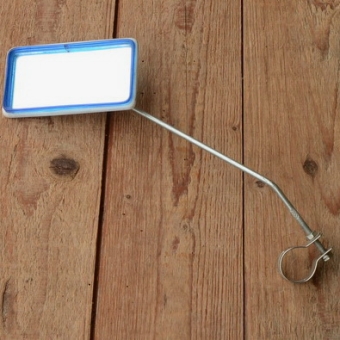 Plastikspiegel, eckig, orig. 70er Jahre, blau, typisch für Bonanza/Poloräder,  