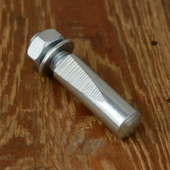 Kurbelkeil D=9.5mm, Stahl, glanzverzinkt, langer Anschliff (Standardausführung), schöne Ausführung aus franz. Bestand 