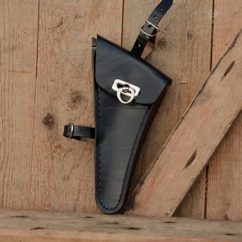 Werkzeugtasche, Lefa, schwarz, Beschläge vernickelt, passend für viele Damenfahrradklassiker 