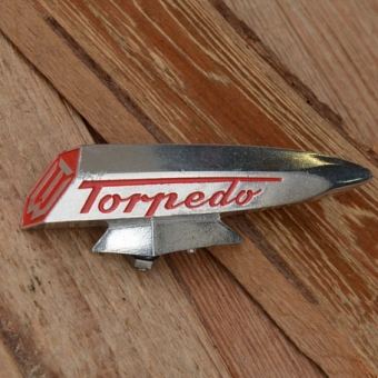 Schutzblechfigur "TORPEDO",  Alu Druckguss, orig. Altbestand 