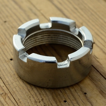 Auspuffkrümmer - Überwurfmutter für SACHS 50/3 u. 50/4, Stahl verchromt, M40 x 1.5, D=46/29mm, H=19mm 