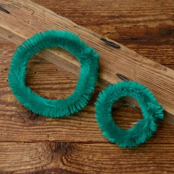 Nabenputzringe flauschig,  grün, für Fahrrad, 2 Stück 