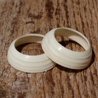 Lenkerringe (Paar) , creme-weiß, Kunststoff, D=22/29mm 