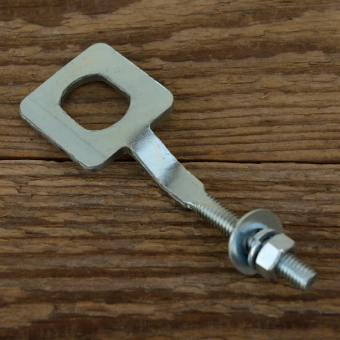 Kettenspanner, "ZÜNDAPP", glanzverzinkt,  D=17.5/14.5mm L=85mm, M6, für Mopeds 60-80er Jahre 