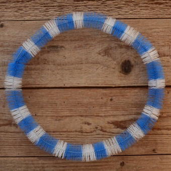 Nabenputzring, blau-weiß, Nylon, 1 Stück, L=650mm, für Mopeds mit Vollnaben, ablängbar 