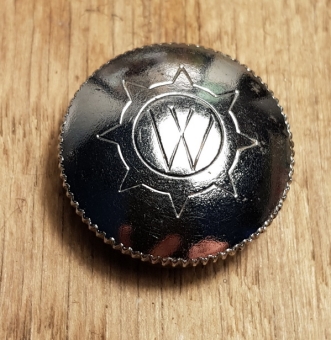 Pedalkappe, "WIPPERMANN", verchromt, D_innen= ca. 21.5mm im Gewinde gemessen, D_aussen=24 mm, orig. alte Neuware 