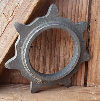 Ritzel 1" x 3/16 für Blockkette Bahnrad, Schraubausführung, BSA Standardgewinde, "Z=7", anthrazit,  NOS   