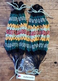 Rocknetz gem. Foto, klassische Ausführung,  passend für 26"-28" Räder der 20-60er Jahre. - grün/bunt 