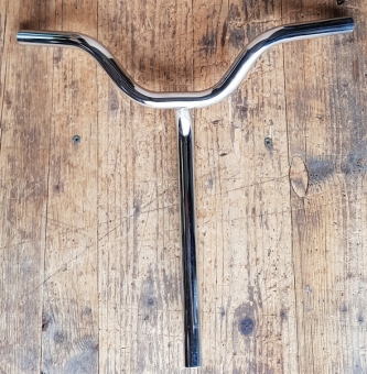 Lenker, Kinderrad 50-70er J. ,NOS,  verchromt, 22 mm, Breite 43,5 cm, Gesamthöhe incl. Schaft. . ca. 43 cm 